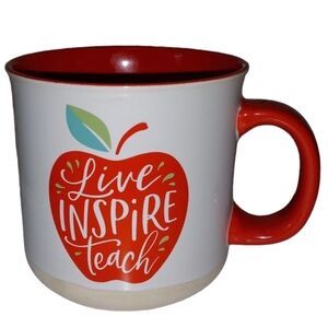 Teachers "Live, Inspire, Teach" Mug w Red Interior